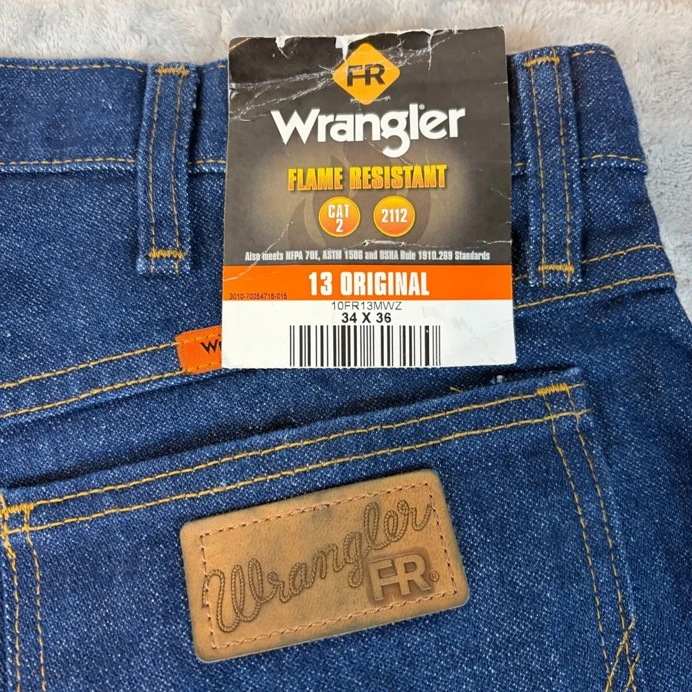 Wrangler 10FR13MWZ FR Flame Resistant 13 Original Fit Jeans Size 34x36 NWT